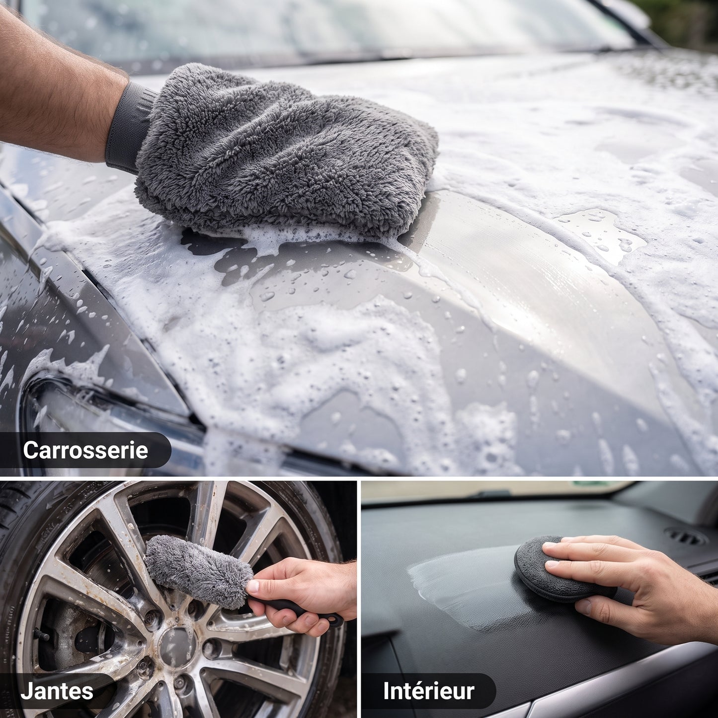 Kit de Nettoyage Auto Karondra — Microfibre Premium