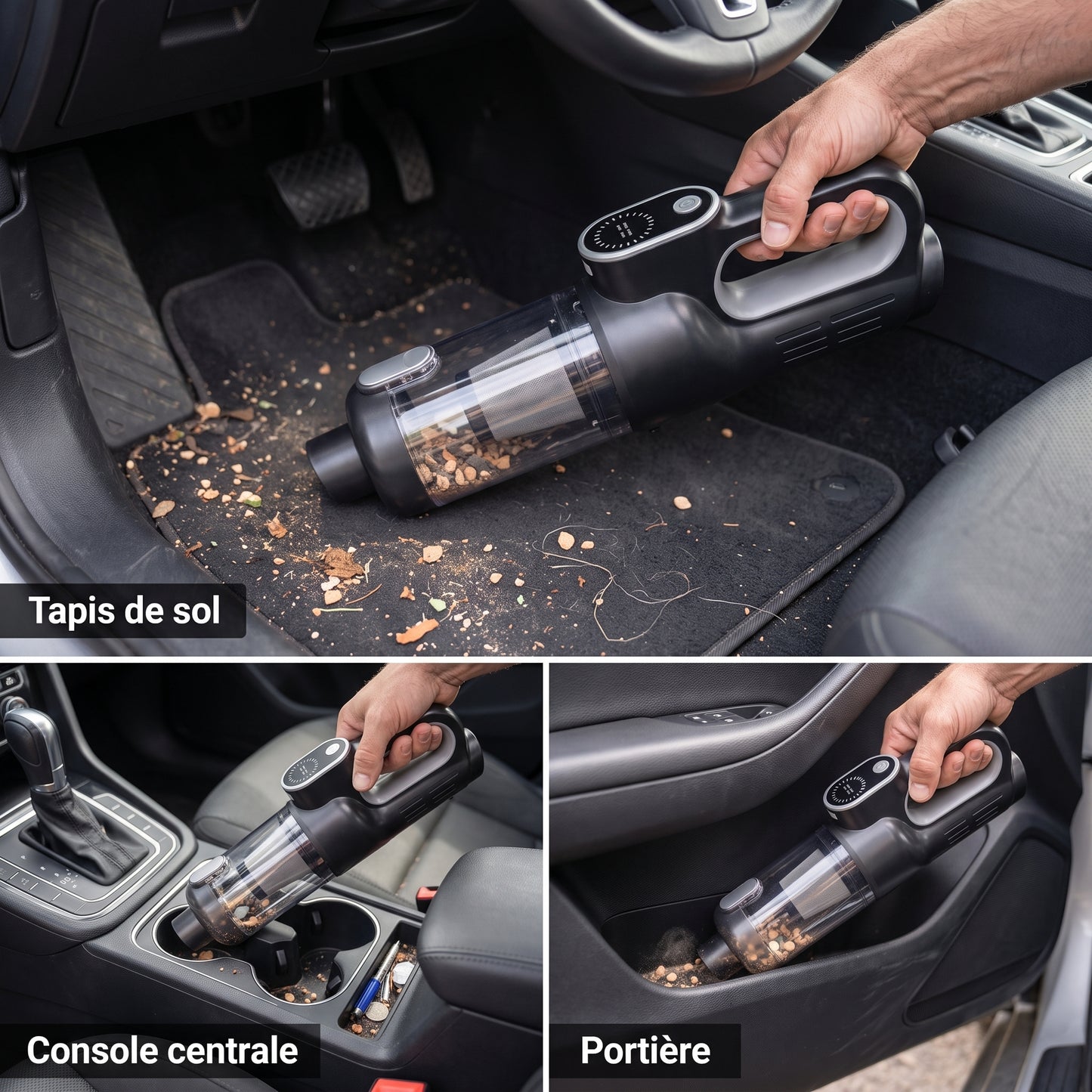 Aspirateur Portable Sans Fil — Aspiration Puissante, Nettoyage en profondeur