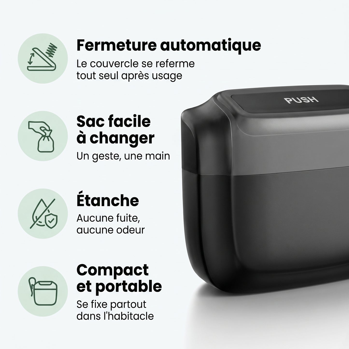 Poubelle de Voiture Karondra — Compacte & Étanche