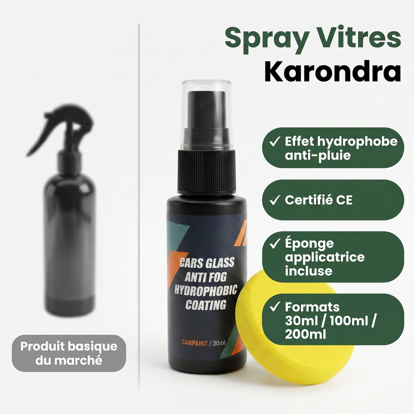 Spray Karondra — Hydrofuge, Éponge Incluse