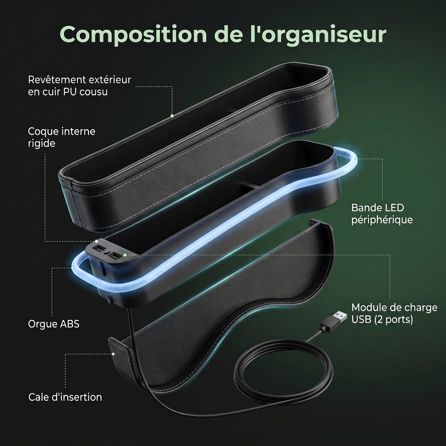 Organiseur Karondra — Comble le Vide, Charge Vos Appareils