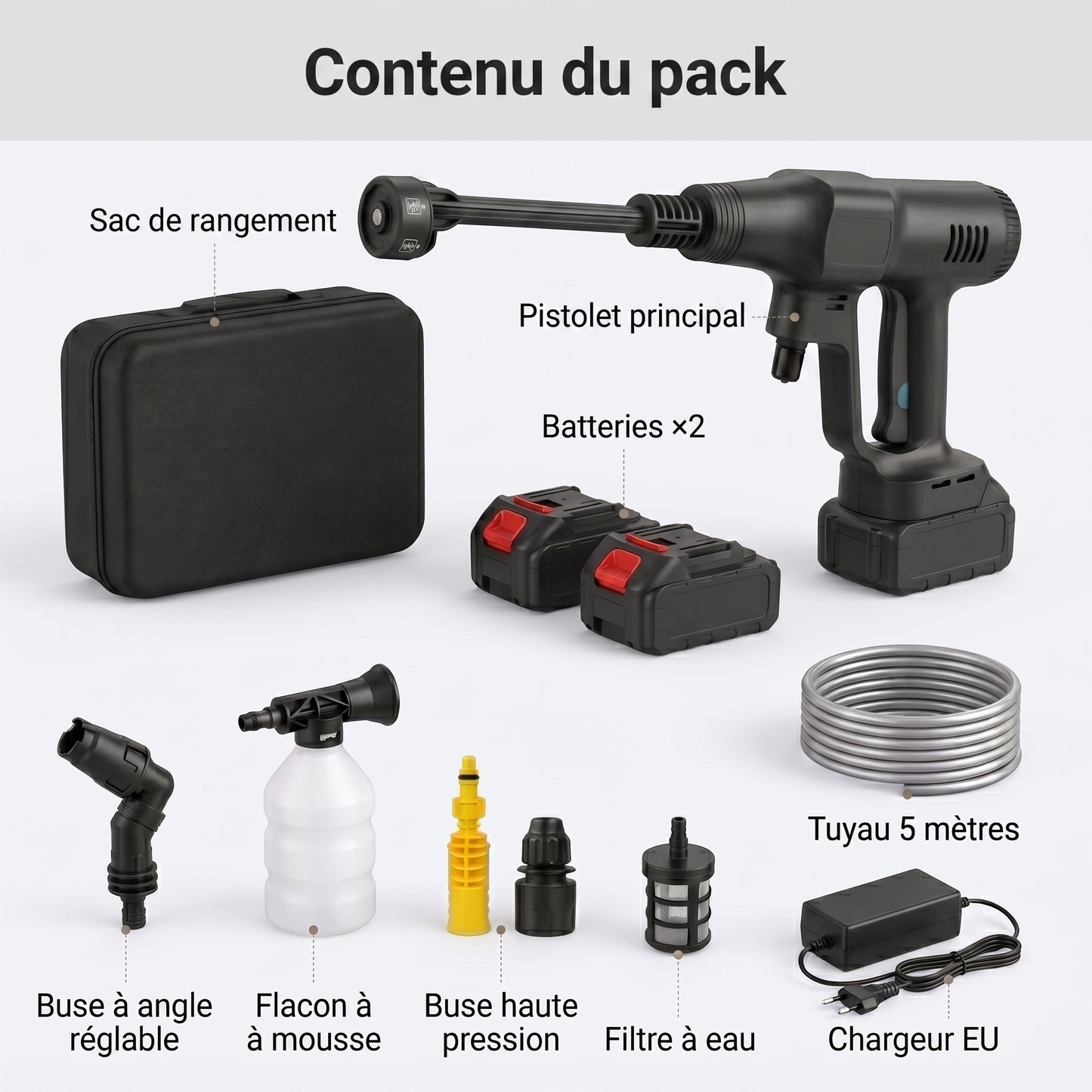 Pistolet à Haute Pression Karondra — Sans Fil, 3500W