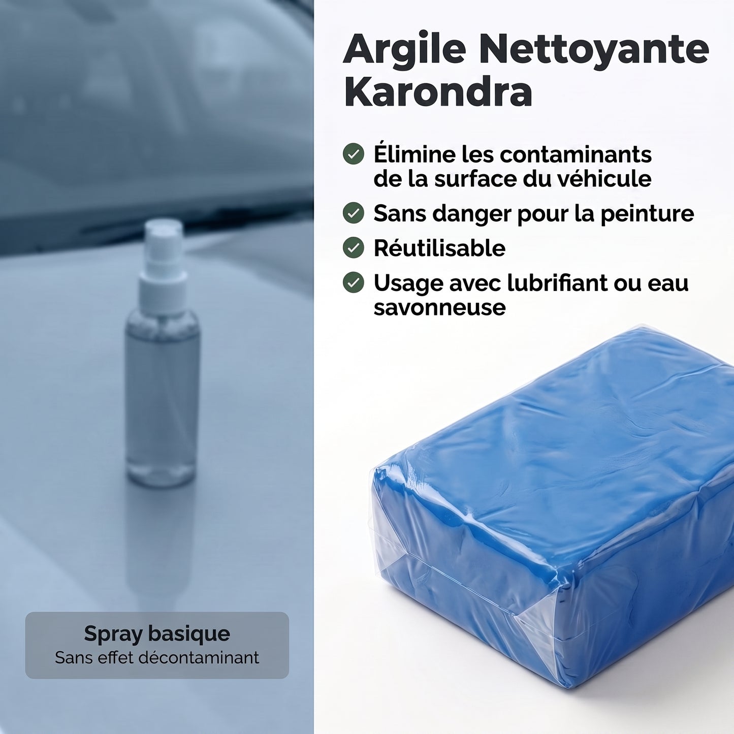 Argile Nettoyante Karondra — Élimine les contaminants, sans rayures