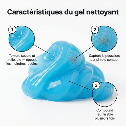 Gel Magique Anti-Poussière — Efficace, Souple, Réutilisable
