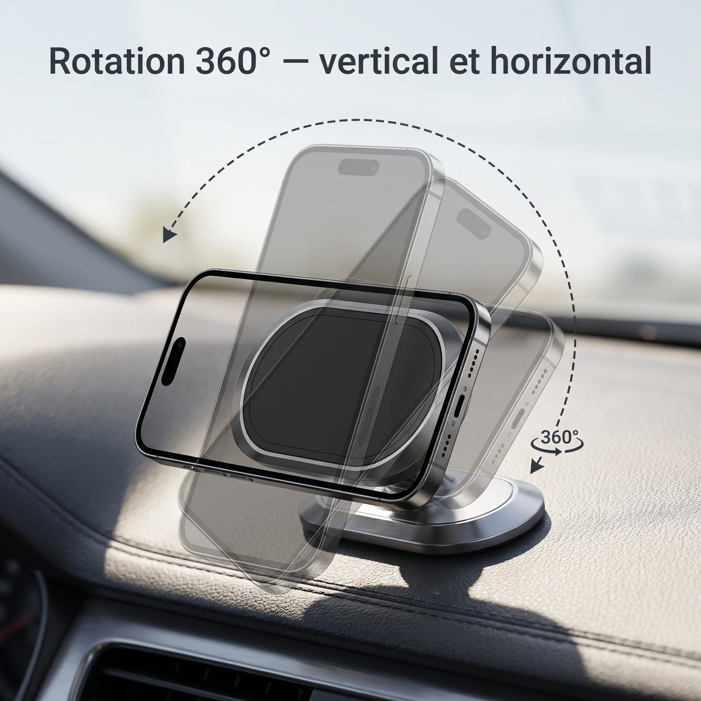 Support Karondra — Aimant Puissant, Rotation 360°