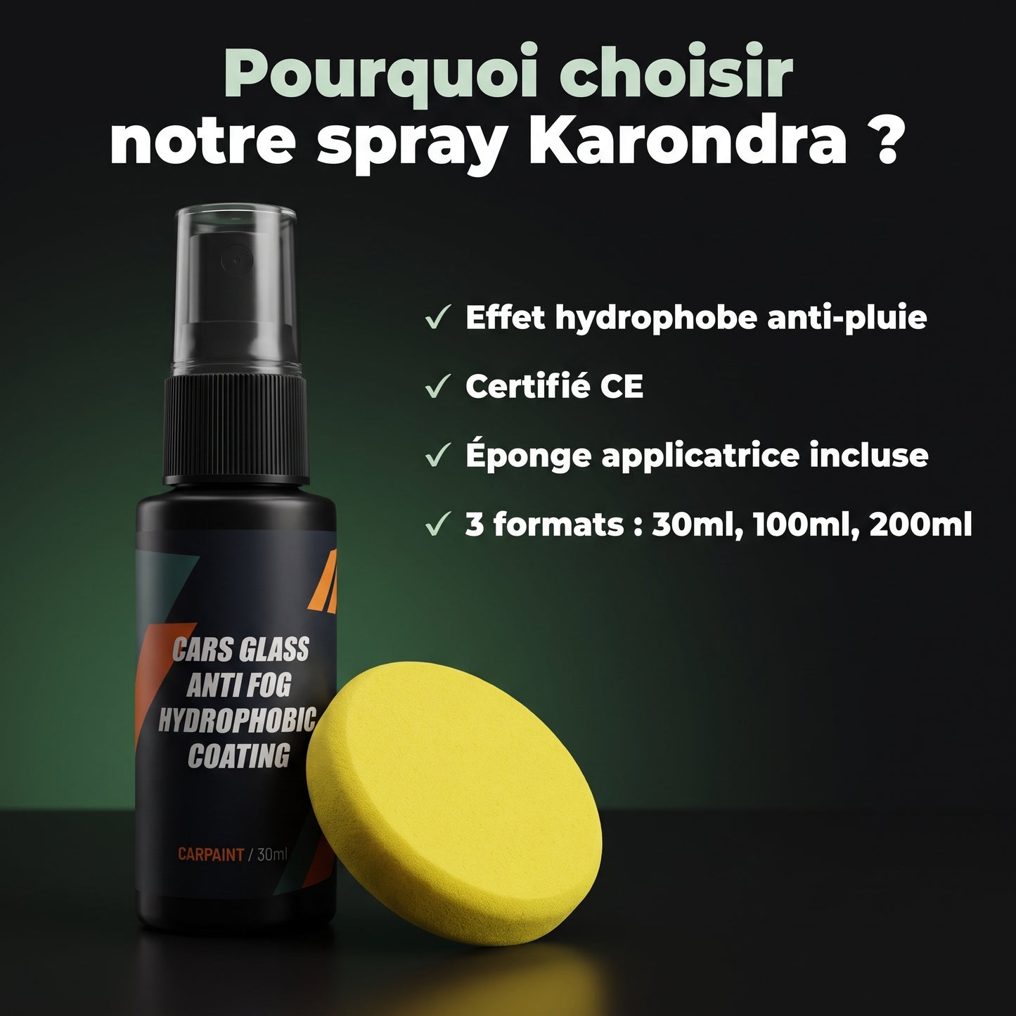 Spray Karondra — Hydrofuge, Éponge Incluse