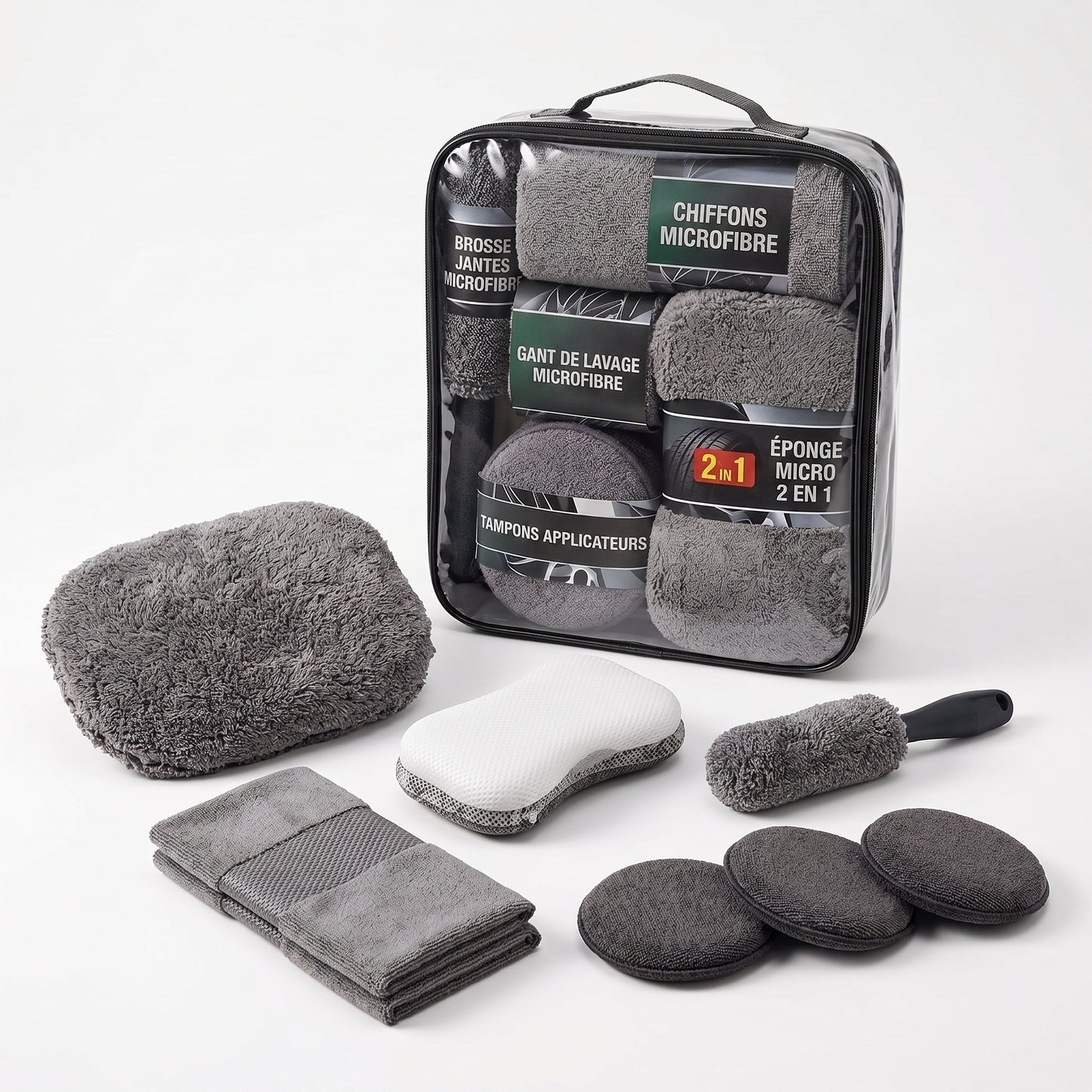 Kit de Nettoyage Auto Karondra — Microfibre Premium